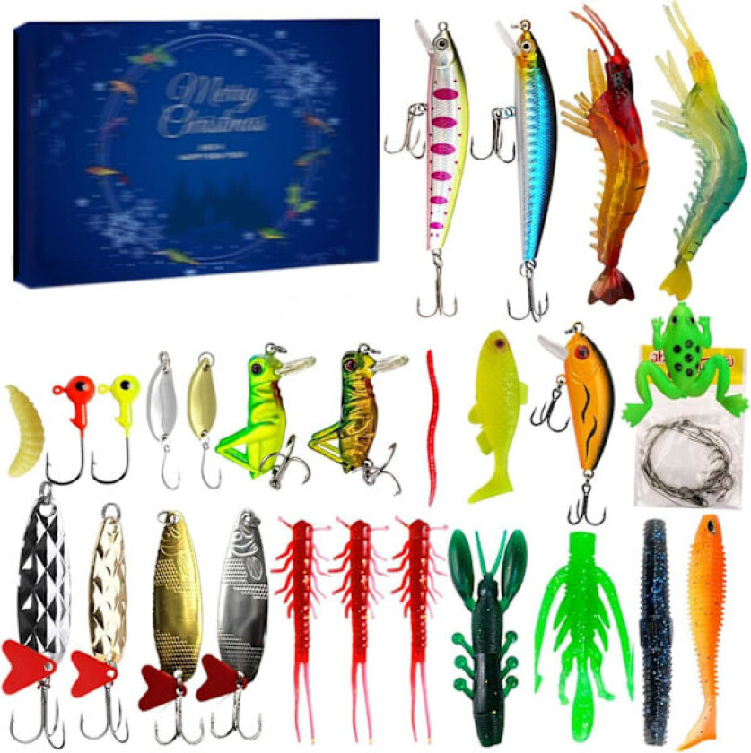 Fiskesett Adventskalender 2024 - 24-dagers fiskeutstyrsett til jul 781B