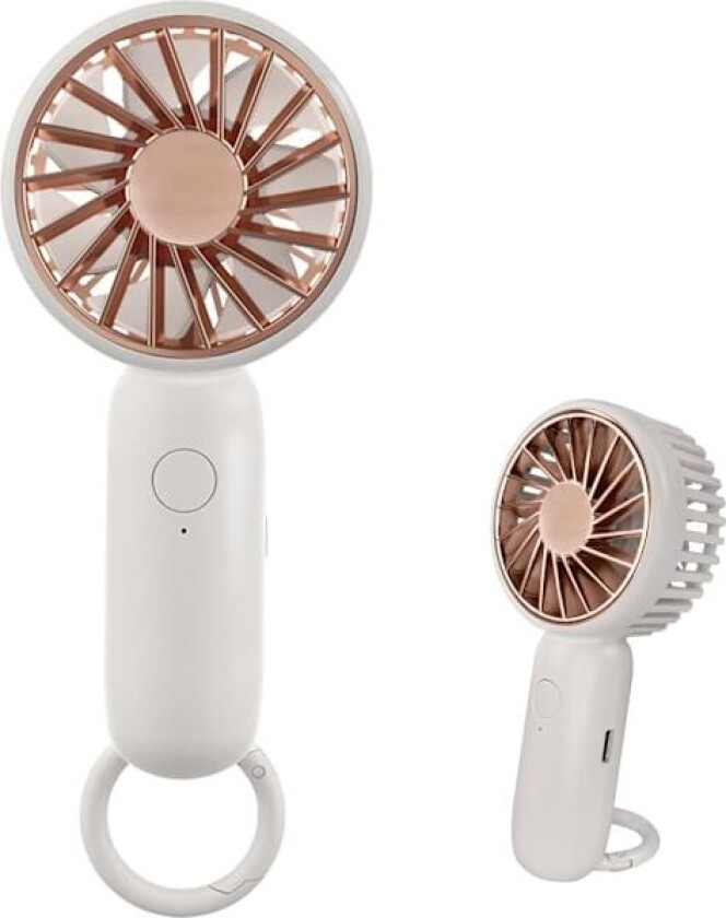 Mini Håndholdt Vifte, Kraftig Bordvifte med Spenne, Søt Design 3 Hastigheter Personlig Liten Bærbar, Lett Sminke Oppladbar USB-Vifte White