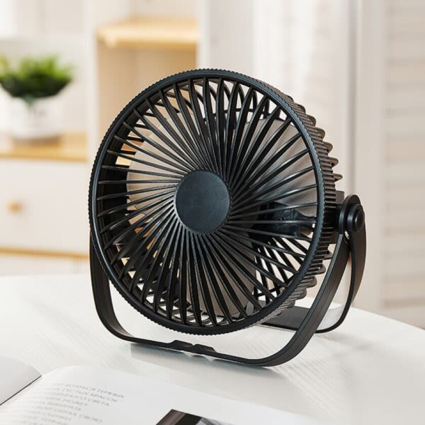 IG Liten skrivebordsvifte, USB -vifte Stille personlig bordvifte for soverom svart