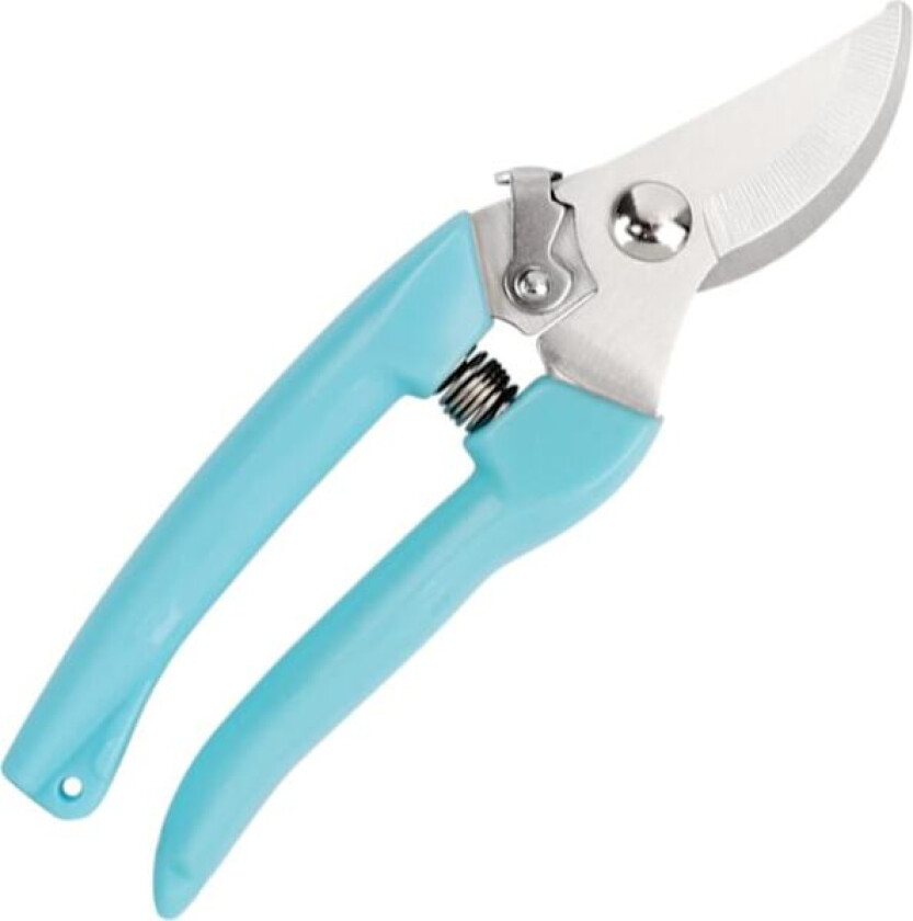 Blå kurve hagesaks med skarpt rustfritt stål blad hagesaks for å kutte blomster trimme planter i hagen