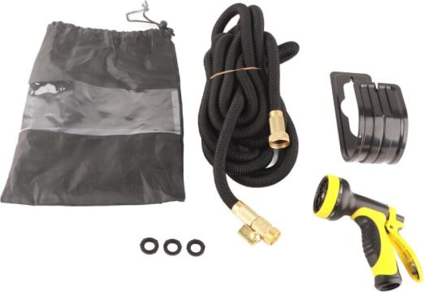 3x Teleskopisk Vannslange Hageslange Høytrykksvannpistol Hage Bilvask Slange