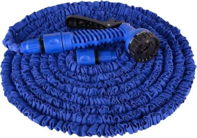 Fleksibel hageslange 100 fot, utvidbar vannslange lett med 7 funksjoners sprøytepistol, ekspanderende magisk slange for hagearbeid (blå)