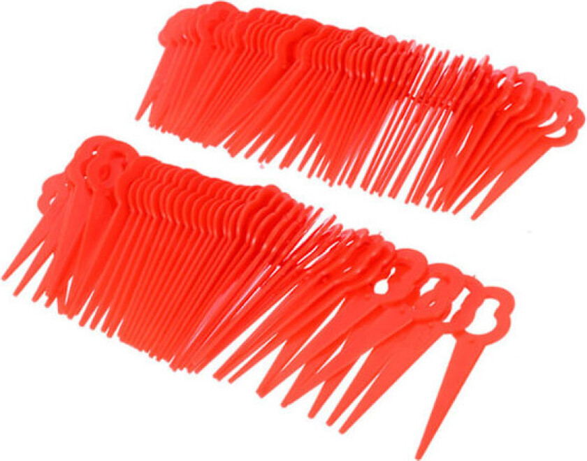 100 røde plastblader til Einhell trådløs gresstrimmer med 12x7mm monteringshull