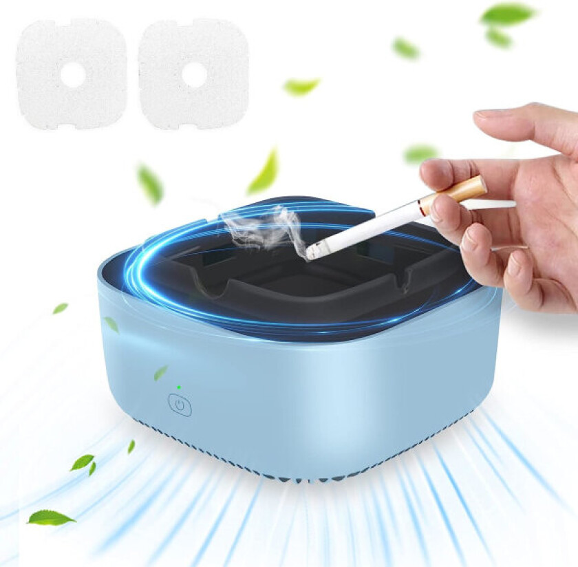 Ocean Røykfri Askebeger, Luftrenser Askebeger med 2 Utbyttbare Filter