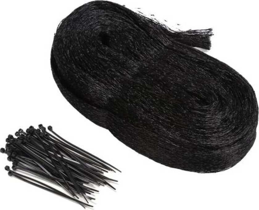 Fuglenett med 50 STK buntebånd Nylon hagenett Anti fuglenetting planteskadedyrnett for grønnsaksfrukt Svart