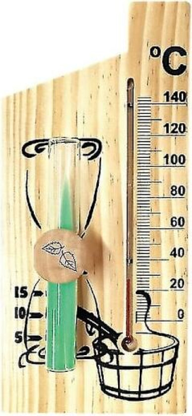 2 i 1 Saunatermometer Sandklokke Timeglass Termometer i Tre