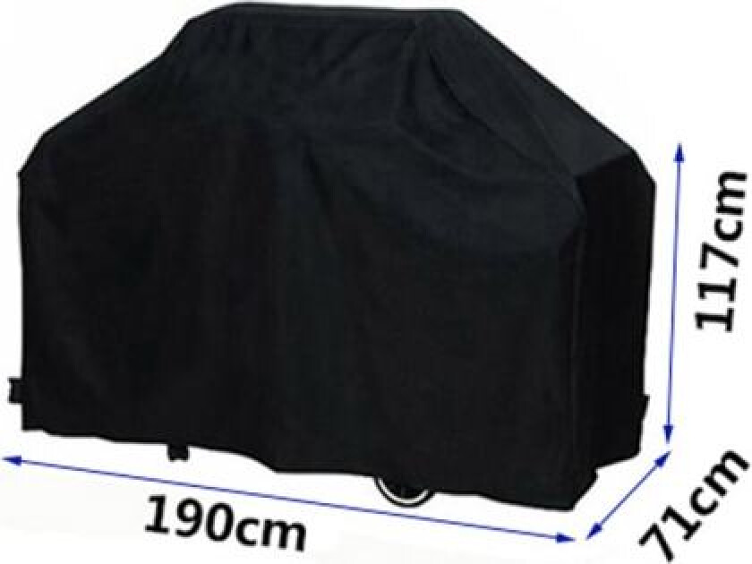 190*71*117CM 550g-BBQ-trekk presenning BBQ-grilltrekk Anti-UV/Anti-vann/Anti-fuktighet Vanntett utendørs BBQ-grill Svart for