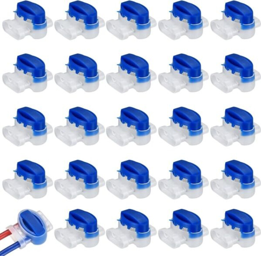 25 stk. Kabelkontakter for robotgressklipper, Harpiksfylte kabelkontakter, Gel-fylte tilbehør for robotgressklipper Automower