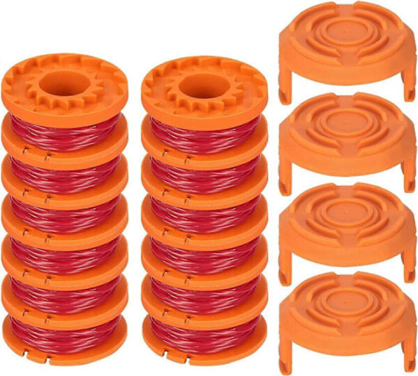 12-pakning Trimmertråd for Worx 20V Trimmere, Slitesterk Erstatningsspole for Spoledeksel og Kantklipper, Forbedret Kuttehastighet