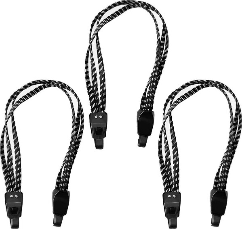 3-delt elastisk bagasjestroppsett med doble kroker, 65 cm uttrekkbar sykkelstrammer, justerbare elastiske strammere for sykkel og motorsykkel