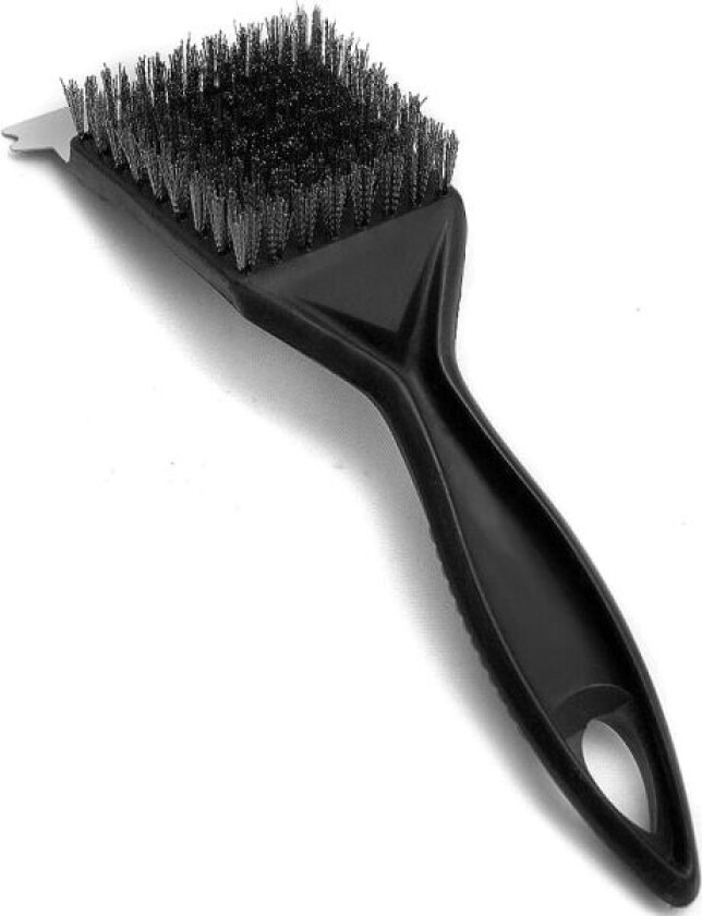 Grillbørste i rustfritt stål, stålbørste, rengjøringsverktøy med skrape