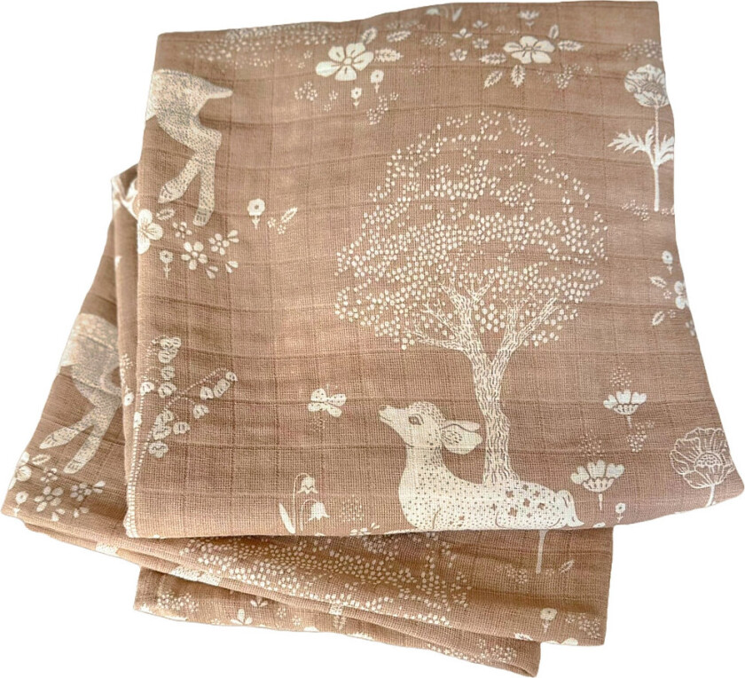 Summer Fields Brown Muslin Blanket 110X110 Cm Baby & Maternity Baby Sleep Muslins Muslin Blankets Beige Majvillan
