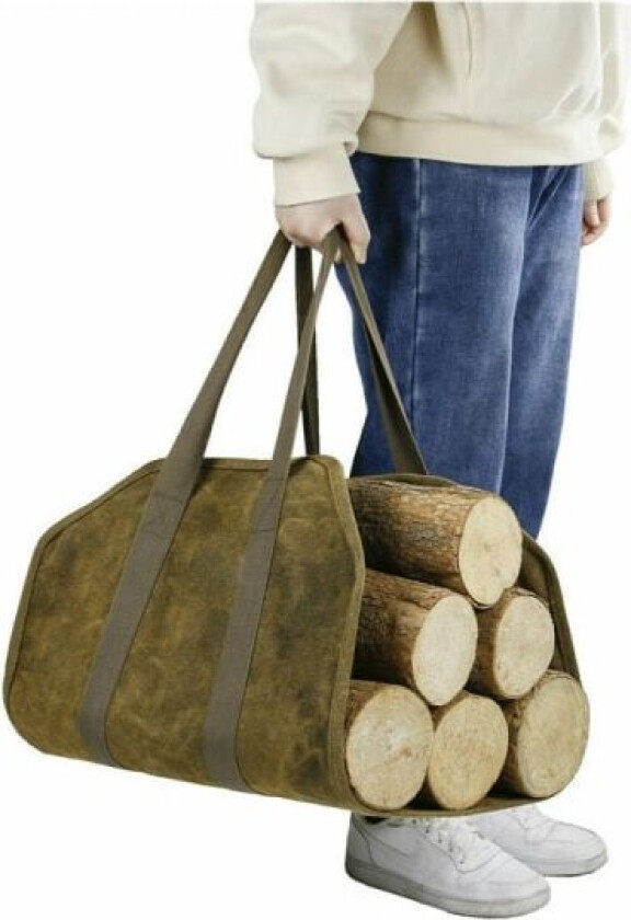 Vedkurv og vedsekk Vedsekk Peis Tote, Sterk lerret Vedkurv, Vedkurv Vedbærer Peistilbehør for vedovn