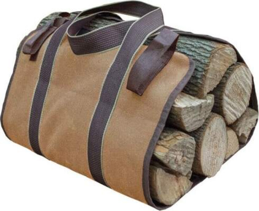 Vedkurv og vedpose for vedlagring i lerret, ekstra stor vedholder for innendørs bruk, vedkurver for camping