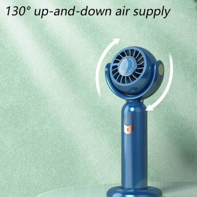IG Fläkt Liten batteridrevet vifte, håndholdt vifte, skrivebordsvifte, USB blå