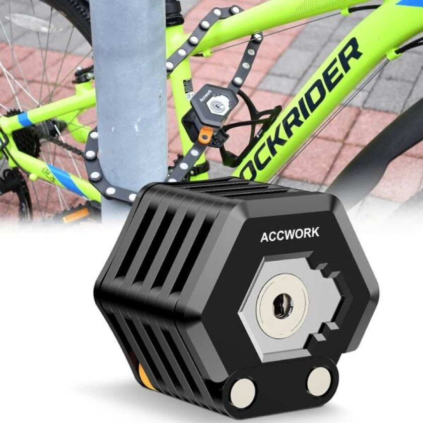 Sykkellås, høysikkerhet sammenleggbar tyverisikringshengelås 78 cm lang, elektrisk sykkellås med støtte og 3 nøkler, sykkellås for terrengsykler, sykler