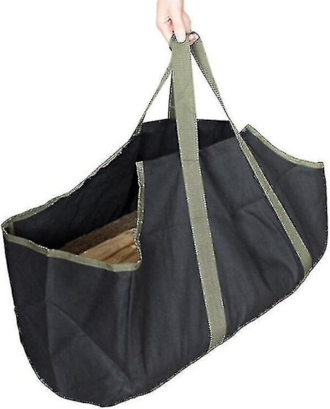 Stor Canvas Vedkurv Logg Bærepose Innendørs Peis Vedkurv Holdere Vedstabel Stativ Ved Bære Utendørs Rørformet Bjørkeved Stativ