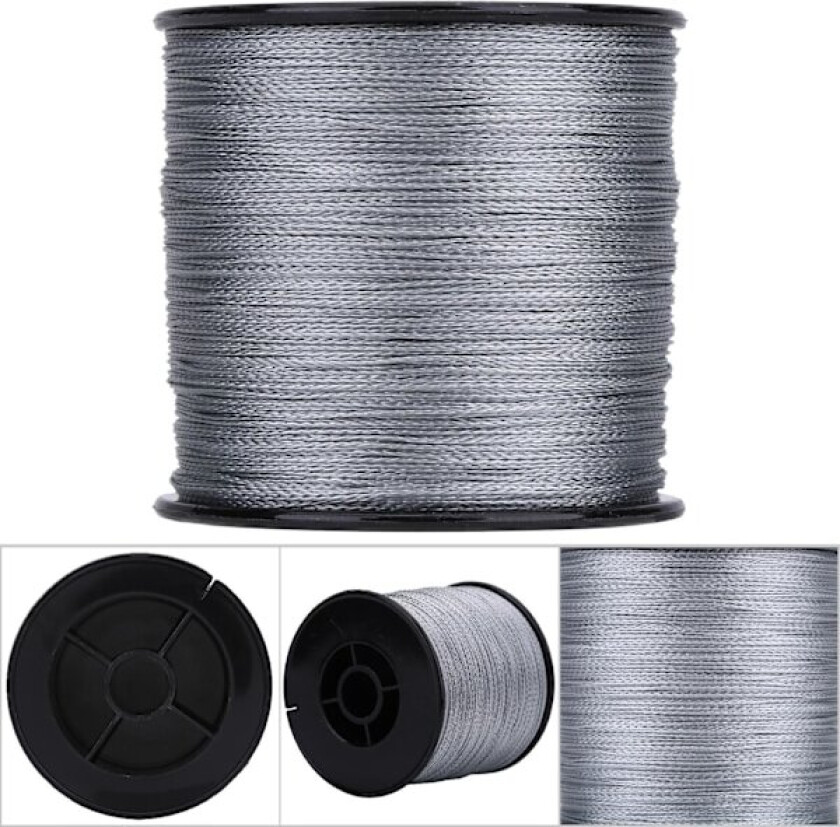 500m PE flettet 4 tråder supersterke fiskeliner Multi Filament fiskesnøre tau mørkegrå (3)