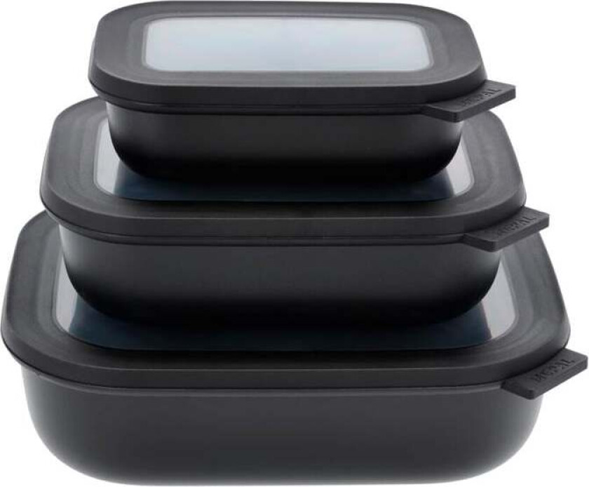 - Cirqula Low Rect Bowl Set - Black (14599)
