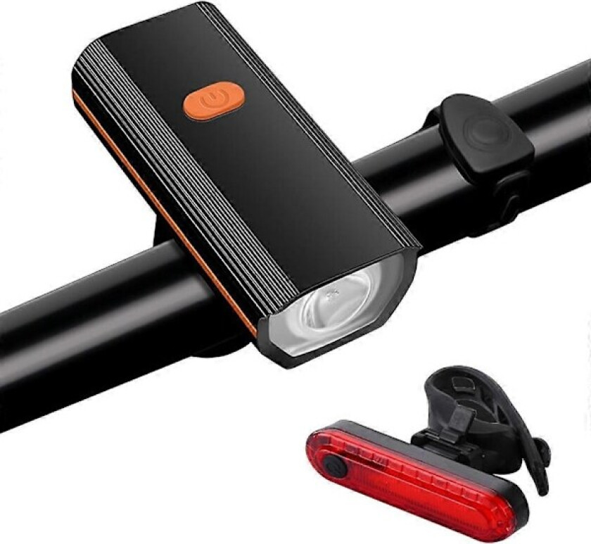 Sykkellys for nattkjøring, hodelykt, USB-ladbart BMX-lys, sykkellykt Orange