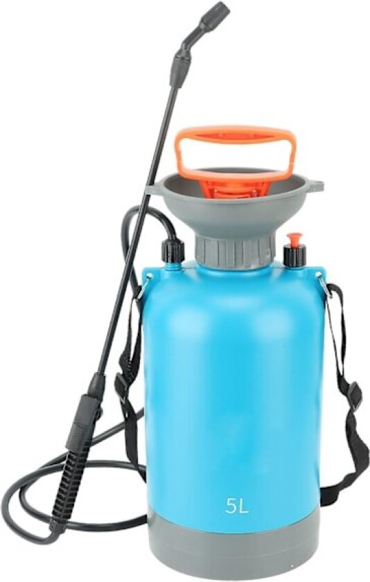 5L bærbar pumpe trykksprøyte for plen og hage med stor kapasitet - Holdbar og brukervennlig blå sprøyte for hage, hage og parkvedlikehold