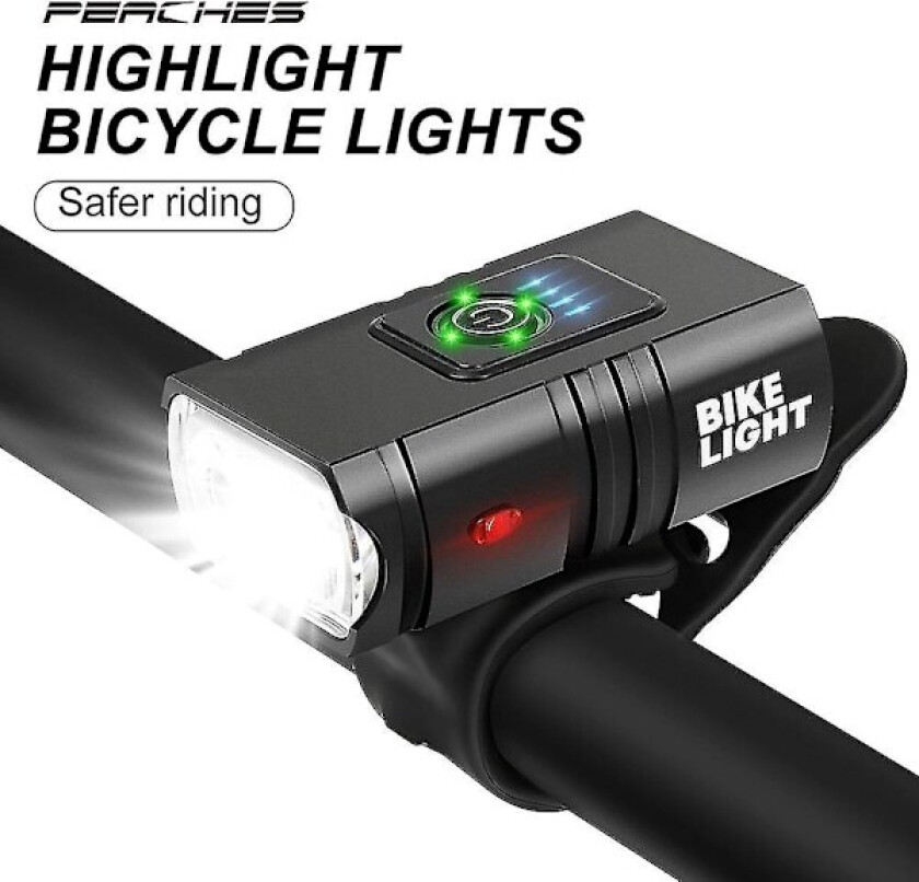 T6 Sykkellys foran 1000 Lumen Sykkellykt Kraftig lommelykt Sykkelbelysning Frontlykt USB