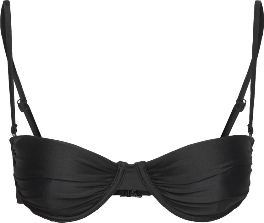 Ruched Bikini Bra Swimwear Bikinis Bikini Tops Wired Bikinitops Black Gina Tricot