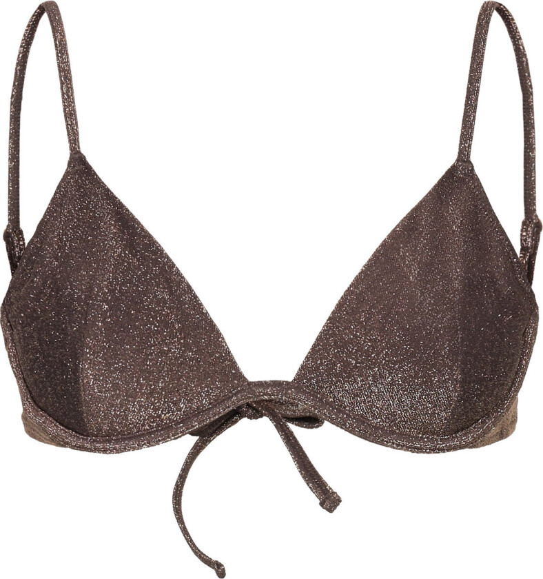 Swim Bra Line Wire Lurex Swimwear Bikinis Bikini Tops Triangle Bikinitops Brown Lindex