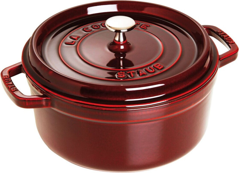 La Cocotte - Round Cast Iron, 3 Layer Enamel Home Kitchen Pots & Pans Casserole Dishes Red STAUB