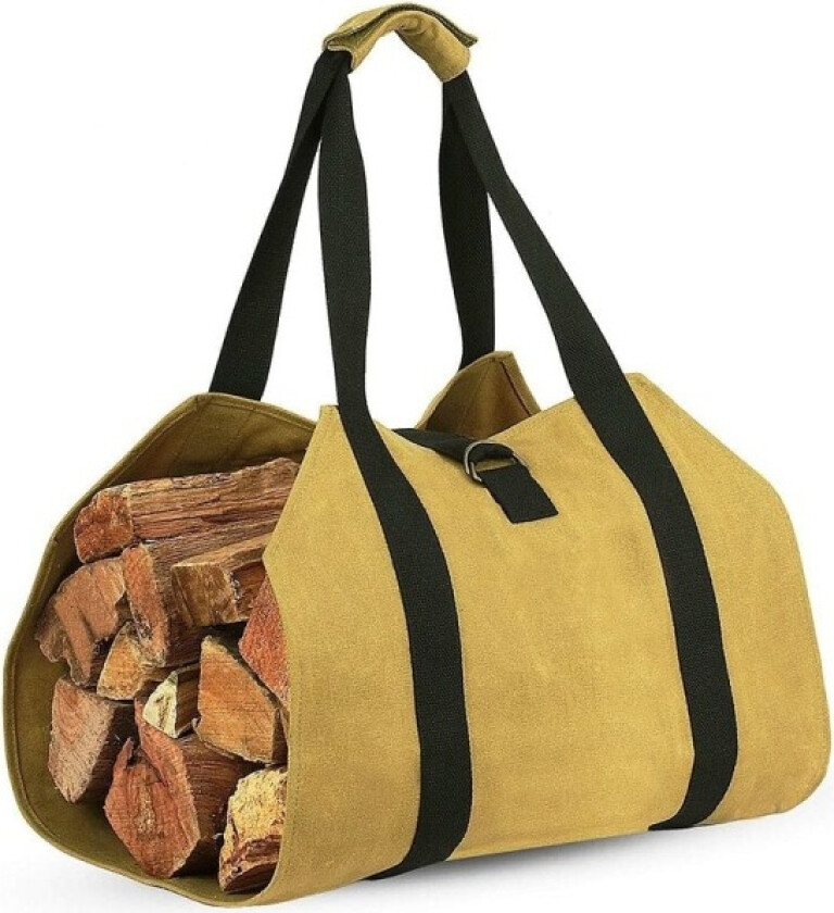 Vedkurv og vedsekk Bålved Vedholder Lerret Peis Vedbærepose Ekstra stor Vedholder Innendørs Vedkurver for Camping Lerret