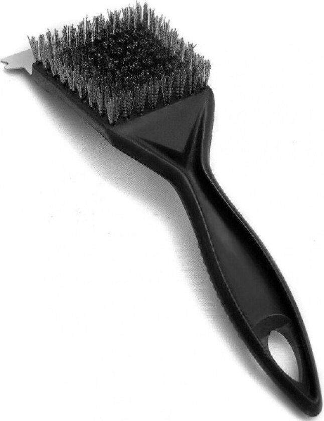 Grillbørste i rustfritt stål, stålbørste, rengjøringsverktøy med skrape, for C