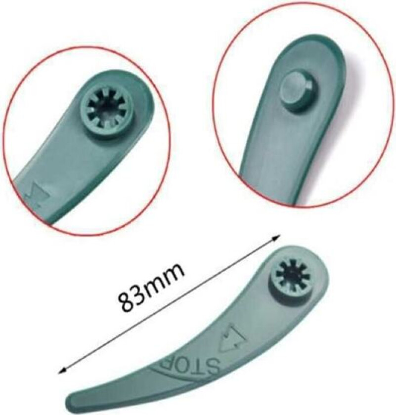 10-pakning med erstatningskniver til gressklipper, kantskjærblad for Bosch Durablade Art 23-18 Li Art 26-18 Li gresstrimmer, grønn