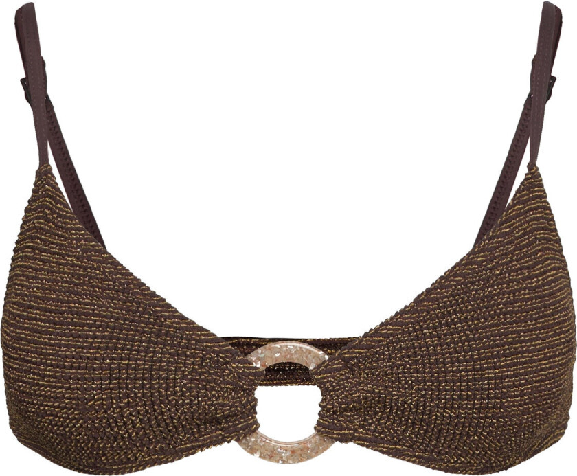 Ring Lissio Crop Swimwear Bikinis Bikini Tops Triangle Bikinitops Brown Bond-Eye
