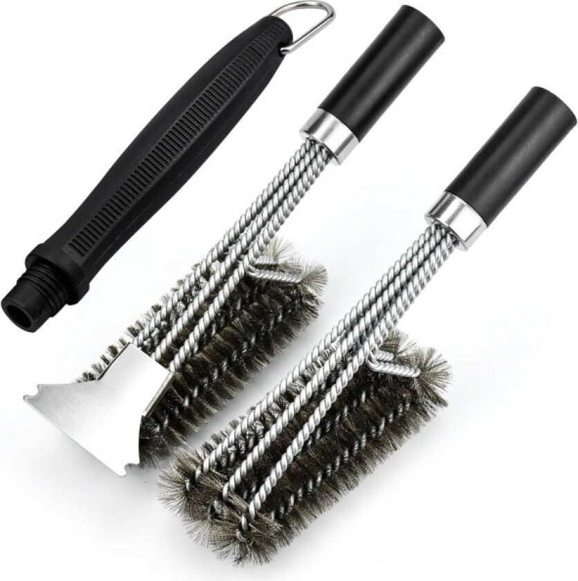 2 stk. kraftig grillbørste og skrape med - Eksklusiv BBQ-rengjøring
