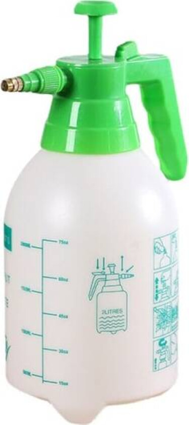 2 L trykksprøyte med justerbar dyse for spraying grønne planter