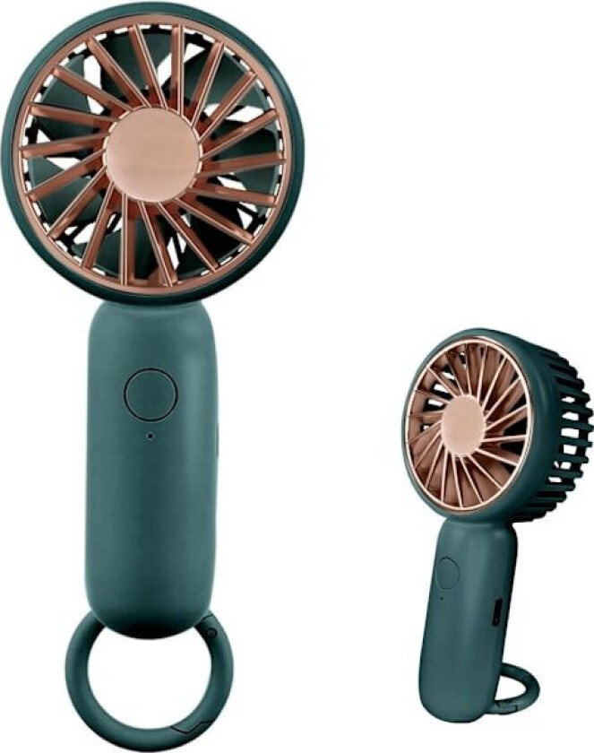 Mini Håndholdt Vifte, Kraftig Bordvifte med Spenne, Søt Design 3 Hastigheter Personlig Liten Bærbar, Lett Sminke Oppladbar USB-Vifte Green