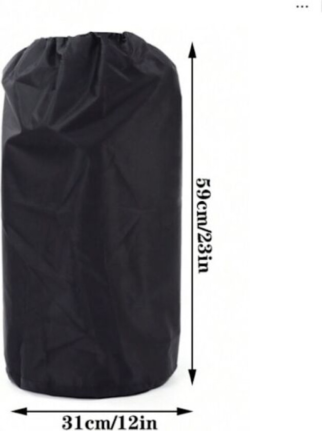 Gassbeholderdeksel 210D Oxford Stoff Gassbeholderdeksel 31×59 cm Propan Tank Deksel Svart med Trekkstreng for Hjem, Grill og Camping