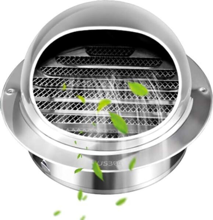 150mm Rund Ventilasjonsrist Hode Ventilasjonsrist, 304 Rustfritt Stål Rund Kåpe med/Nett