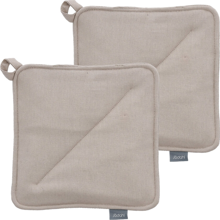 Pot Holders 20X20 Soft 2 Pcs Beige Home Textiles Kitchen Textiles Oven Mitts & Gloves Beige Södahl