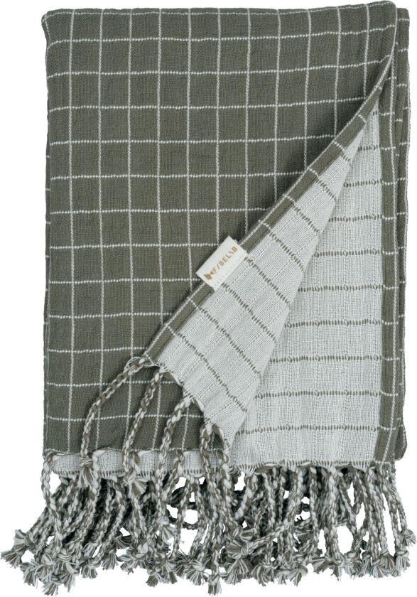 Baby Blanket - Grid - Olive - Green - 80X110CM+9CM F