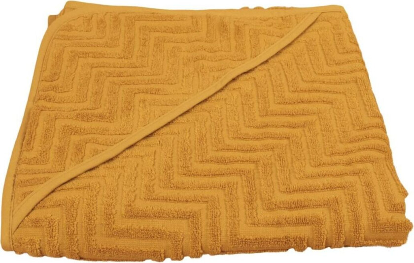 Bath Towel With Hood - Zigzag Golden Mustard - Yellow - ONE SIZE