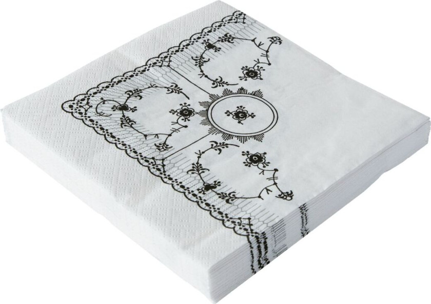 Musselmalet Lunch Napkins, 33X33, 20 Pce - White - 33X33CM