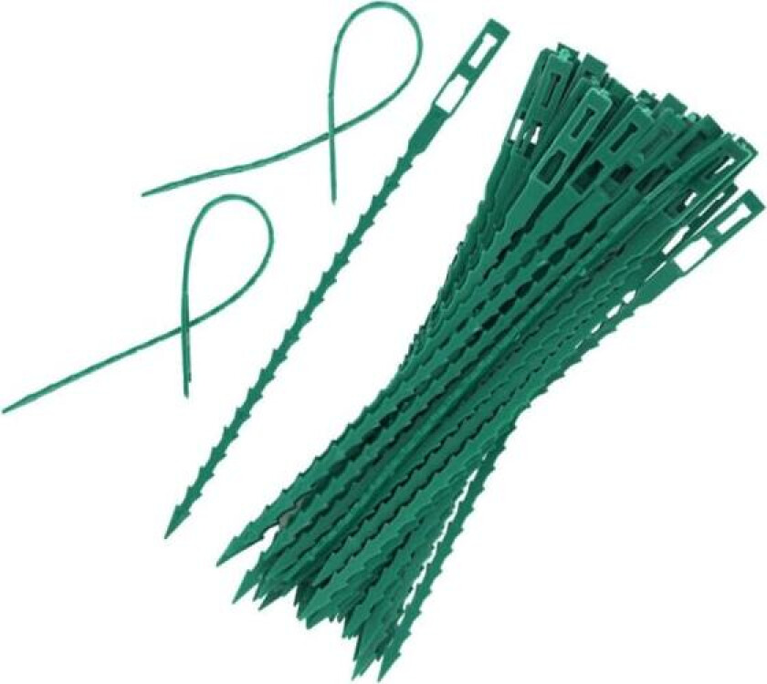 Justerbare plantebånd 40-pakke - Hageklemme i plast - Gjenbrukbare strips for grønne planter og busker