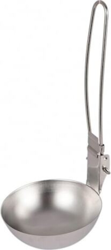 Rustfritt stål suppesleiv med hull og sammenleggbart håndtak