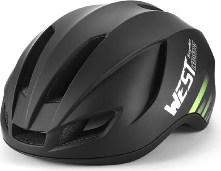 WEST BIKING Lettvekt luftfylt sykkelhjelm med LED baklys Black