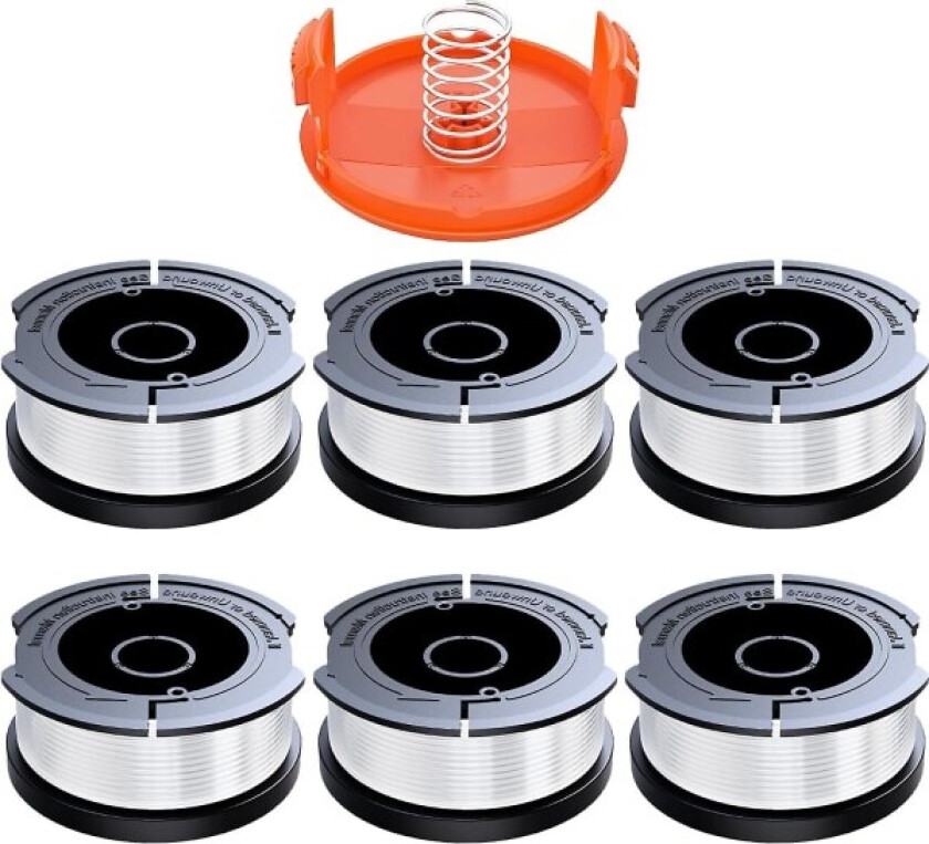 6 Spole Kantklipper Kompatibel Med Black And Decker, 1,65 mm Med 10 m Kantklippersnor (FMY)