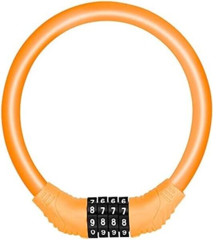Sykkellås kabel Kombinasjonskabel, Bærbar sykkellås med 4-sifret kombinasjon oransje orange