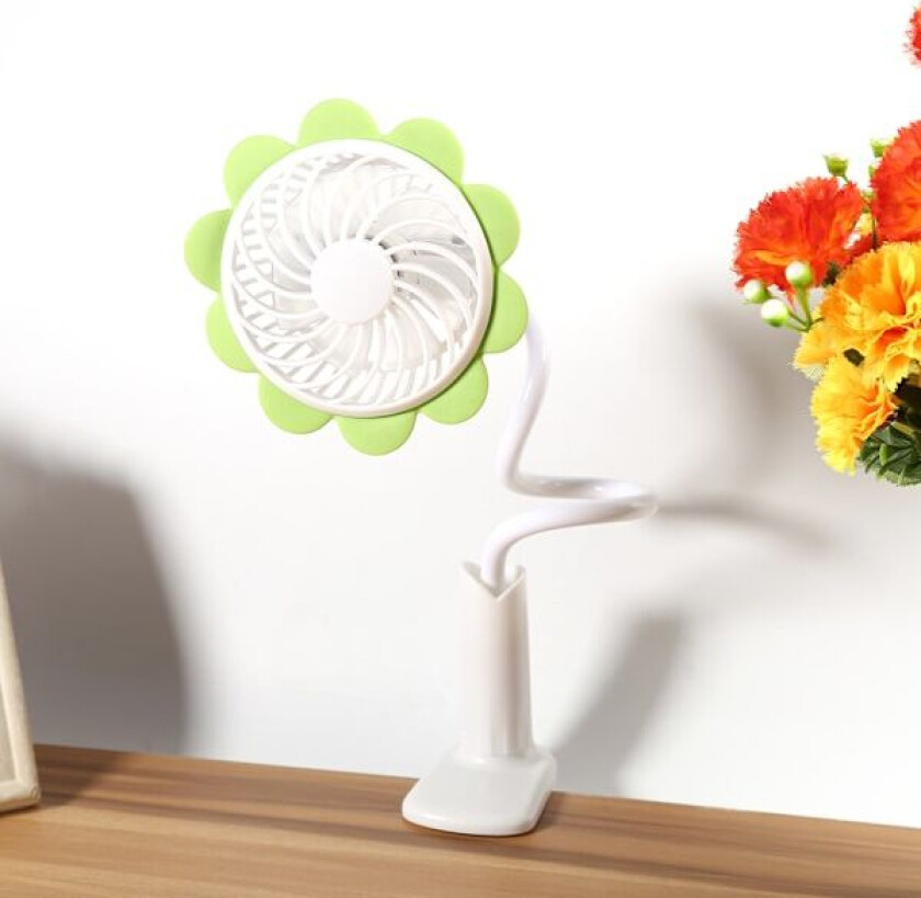 Solsikkeformet Elektrisk Oppladbar Bordvifte med USB for Hjemmekontorbruk (Grønn)