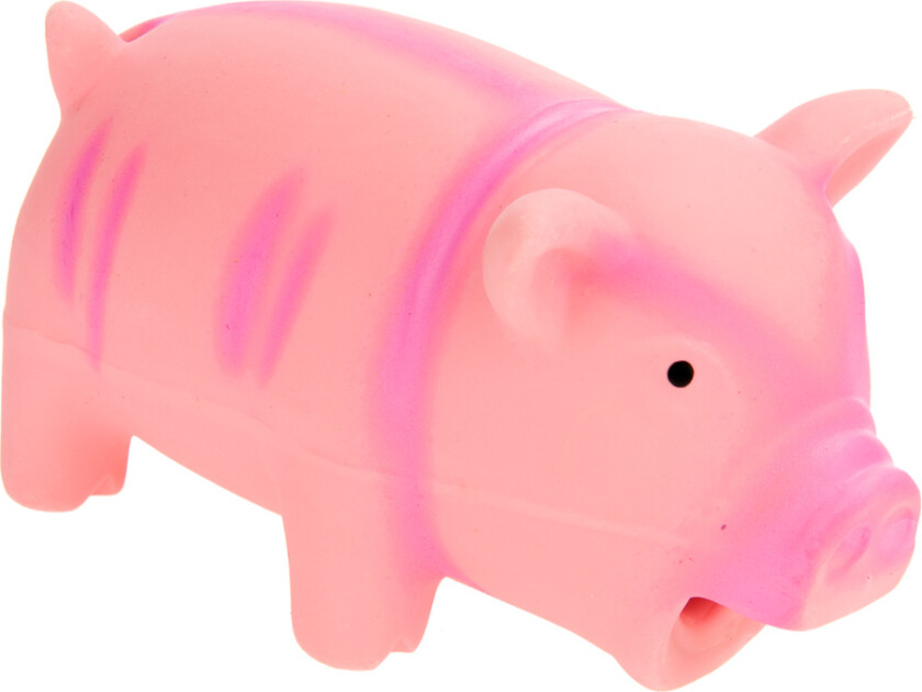Latexgris med stemme - ca. 15 cm, rosa