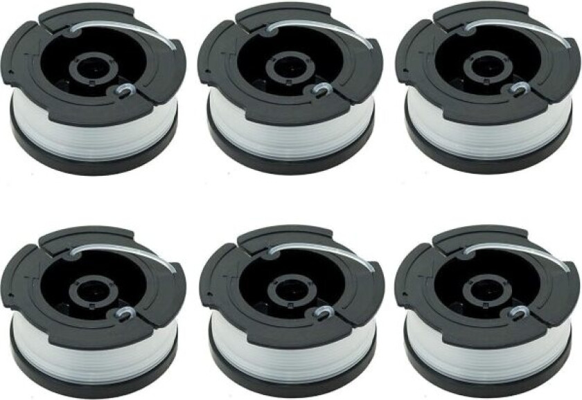 Pakke med 6 spoler A6481 A6485 for Black Decker Grasklipper